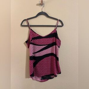 Worthington Asymmetrical Pink and Black Camisole Size Medium